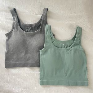 Seamless Cropped Workout Tank Set